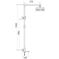 Душевая система Rose R10 R1096 с термостатом Хром