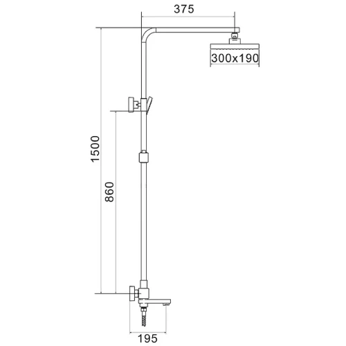 Душевая система Rose R10 R1096 с термостатом Хром