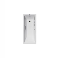 Чугунная ванна Vinsent Veron Square 140x70 VSQ1407045H/VH0012BL цвет Белый с квадратными черными матовыми ручками