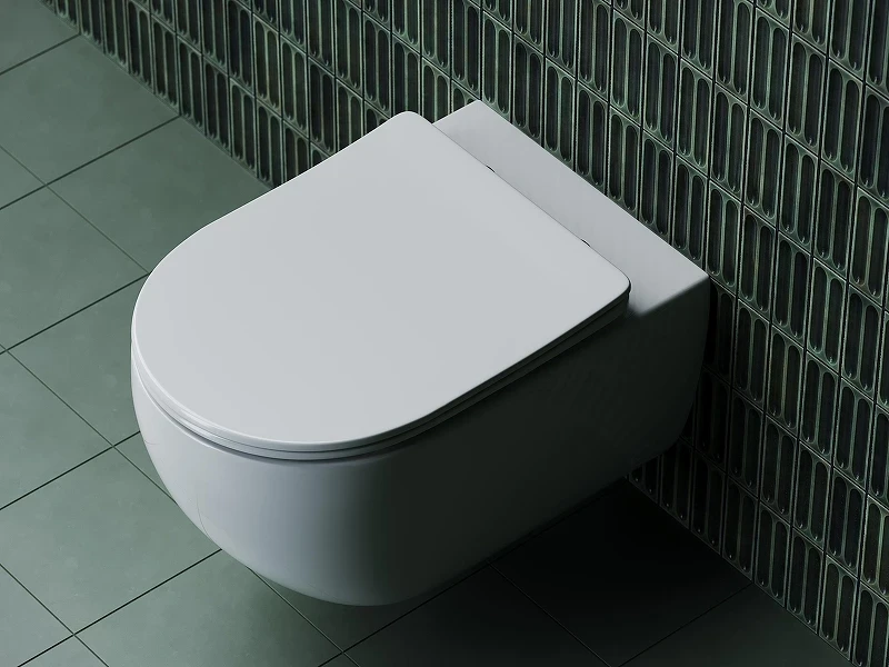 Комплект унитаза DIWO Ceramicanova Long CN3015 с сиденьем с инсталляцией DIWO 4501 с клавишей смыва цвет Глянцевый белый