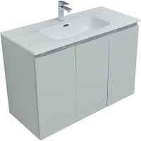 Тумба под раковину Aquanet Алвита New 100 277532 подвесная Серая матовая МДФ / ЛДСП