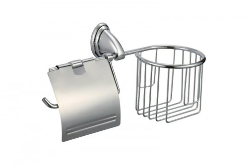Держатель туалетной бумаги и освежителя воздуха Ekko E1503-1 с крышкой цвет Хром