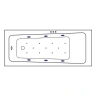 Акриловая ванна Excellent Ava 160x70 WAEX.AVA16.RELAX.WH цвет Белый с гидромассажем форсунки Белые