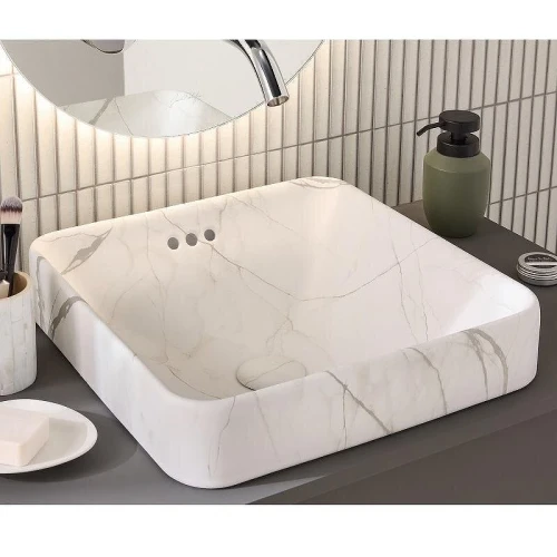 Раковина накладная Jacob Delafon Vox 40 E2661-HYC цвет White marble