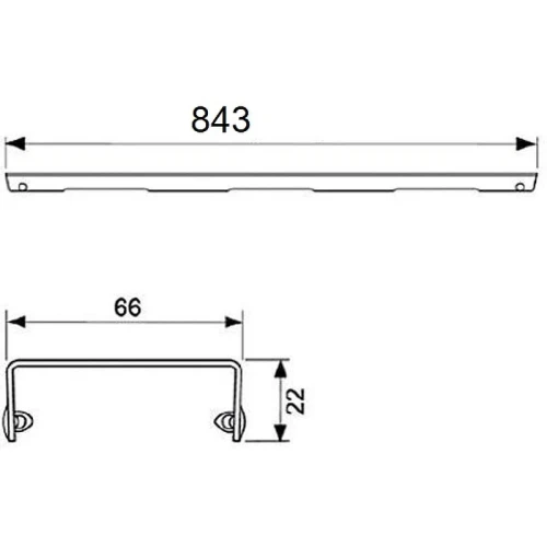 Решетка для душевого лотка Tece Drainline Basic 90 600910 Полированная нержавеющая сталь