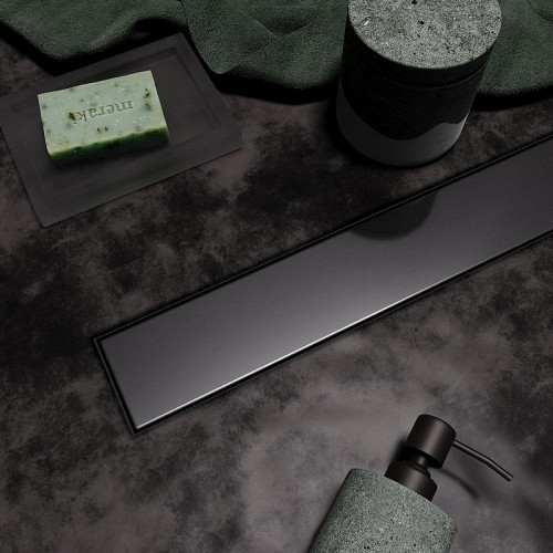 Душевой лоток Veconi Stesso Graphite 900 VS900GR с решеткой цвет Графит брашированный / под плитку