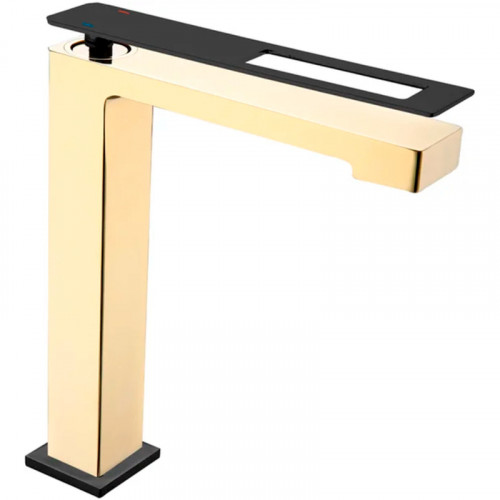 Смеситель для раковины Boheme Q 142-GB Золото Черный латунь