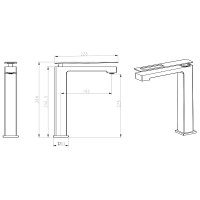 Смеситель для раковины Boheme Q 142-GB Золото Черный латунь