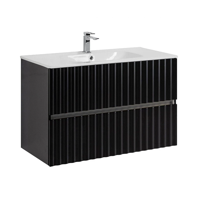 Тумба под раковину Art&Max Elegant 90 AM-ELEGANT-900-2C-SO-NM-LED подвесная цвет Черный матовый