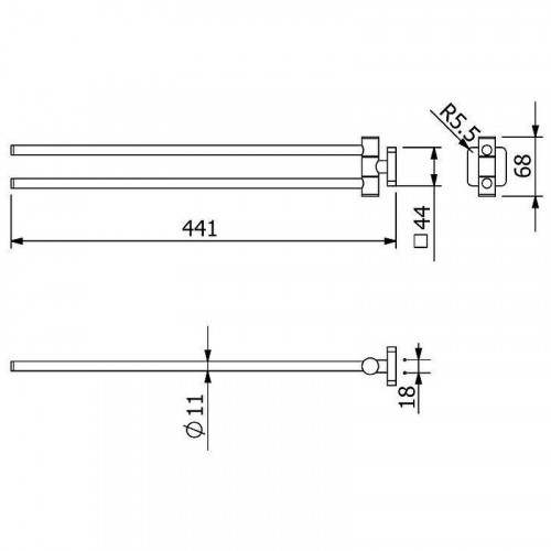 Полотенцедержатель Kludi Vela S 2 5977N0 поворотный Золото брашированное
