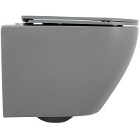 Унитаз BelBagno Colorato BB062CHR-GR/BB062SC-GR подвесной Серый матовый с сиденьем Микролифт фаянс подвесной