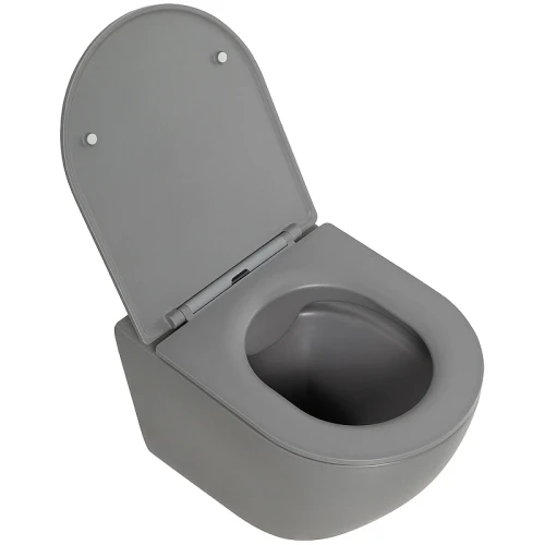 Унитаз BelBagno Colorato BB062CHR-GR/BB062SC-GR подвесной Серый матовый с сиденьем Микролифт фаянс подвесной