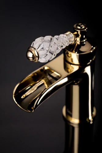 Смеситель для раковины Boheme Vogue Crystal 211-CRST Золото латунь