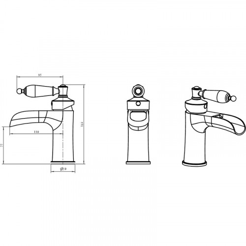 Смеситель для раковины Boheme Vogue Crystal 211-CRST Золото латунь