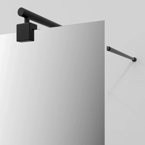 Душевая перегородка WasserKRAFT Vechte 120 60W40MB-MR профиль Черный стекло зеркальное