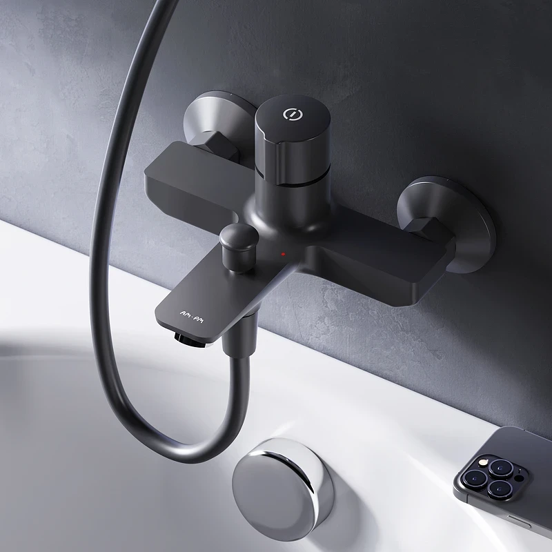 Смеситель для ванны AM.PM X-Joy F85A10522 Черный матовый латунь на стену