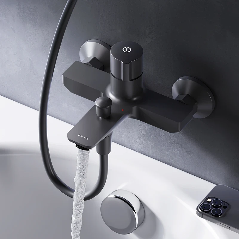 Смеситель для ванны AM.PM X-Joy F85A10522 Черный матовый латунь на стену