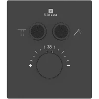 Смеситель для душа Vincea VSCV-321T-MMB с термостатом Черный матовый латунь встраиваемый