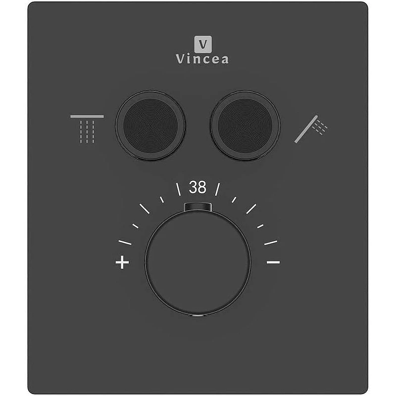 Смеситель для душа Vincea VSCV-321T-MMB с термостатом Черный матовый латунь встраиваемый
