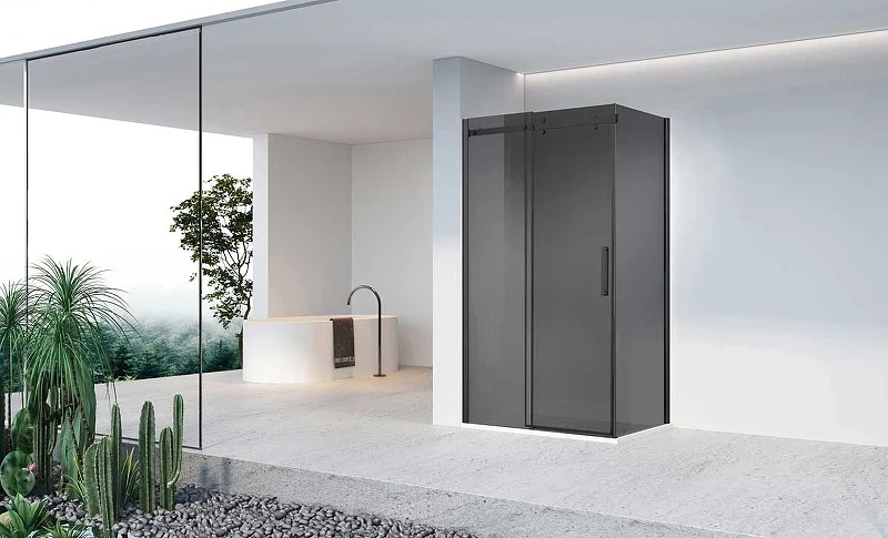 Душевой уголок Vincea Como-N 140x90 VSR-4CN9014CGB профиль Черный стекло тонированное
