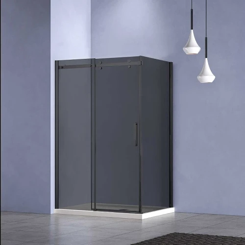 Душевой уголок Vincea Como-N 140x90 VSR-4CN9014CGB профиль Черный стекло тонированное