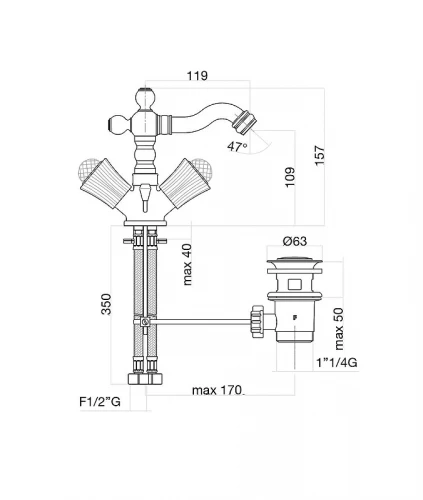 Смеситель для биде Fiore Venere Sky 13OO0635 цвет Золото