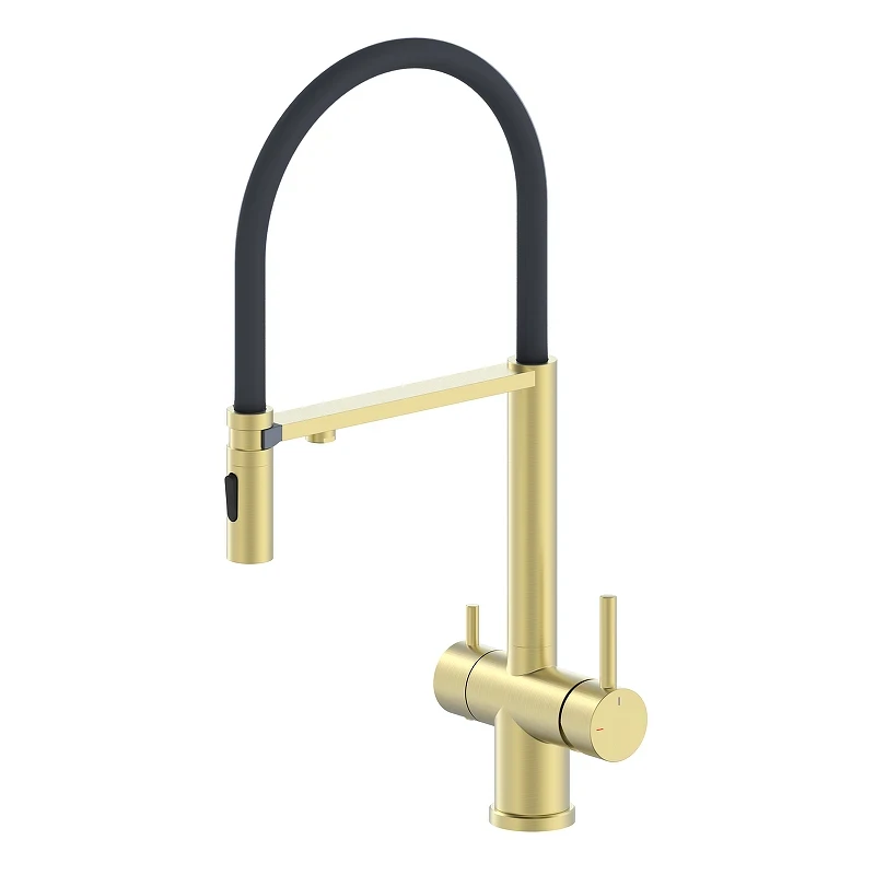 Смеситель для кухни AltroBagno Flusso 050202 BG цвет Золото матовое