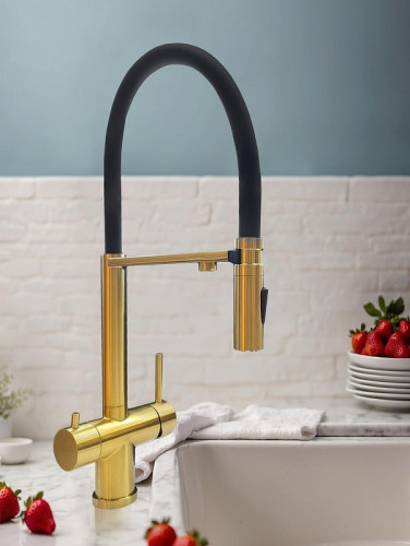 Смеситель для кухни AltroBagno Flusso 050202 BG цвет Золото матовое