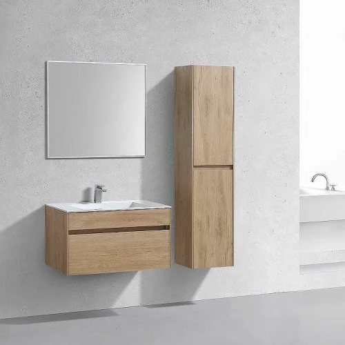 Тумба с раковиной Vincea Chiara 80 VMC-2C800NO+80 VCB-13800W подвесная N.Oak