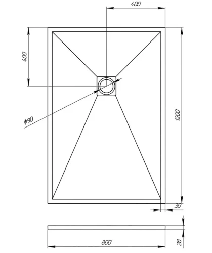 Душевой поддон из искусственного камня Veconi Tezeo 120x80 TZW21-128-R1 Белый