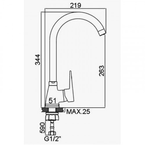 Смеситель для кухни D-Lin D150362 цвет  Хром