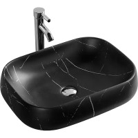 Раковина-чаша Ceruttispa 57 CR0086 MMB1 СТ9544 Черный матовый мрамор фарфор накладная
