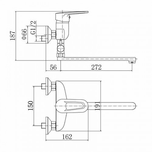 Смеситель для ванны Fashun A2168 универсальный цвет Хром