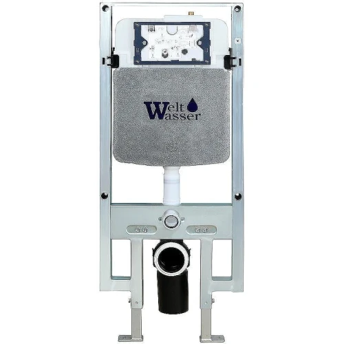 Комплект унитаза с инсталляцией WeltWasser AMBERG 497 ST + BAARBACH 004 GL-WT + AMBERG RD-MT CR 10000006681 цвет Белый глянцевый с сиденьем Микролифт и клавишей смыва цвет Хром матовый