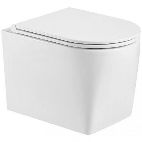 Комплект унитаза с инсталляцией WeltWasser AMBERG 497 + NESENBACH 004 GL-WT + AMBERG RD-MT CR 10000008926 цвет Белый глянцевый с сиденьем Микролифт и клавишей смыва цвет Хром матовый