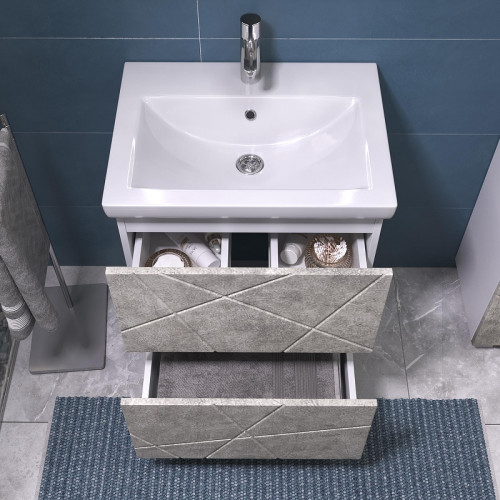 Тумба под раковину Vigo Geometry 60 015 цвет Бетон Белый