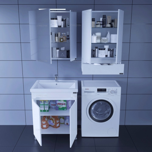 Тумба под раковину СанТа Лондон 70 224016 Белая МДФ / ЛДСП