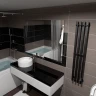 Электрический полотенцесушитель Маргроид Inaro профильный 1200x180 Inaro-12018-1081-9005R правый Черный матовый нержавеющая сталь