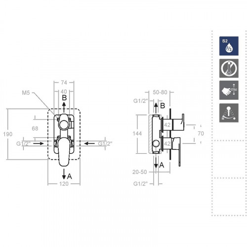 Смеситель для душа Ramonsoler Alexia 361502SNC Никель брашированный