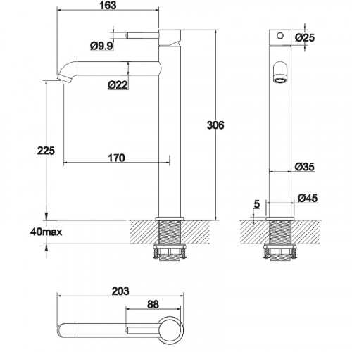 Смеситель для раковины Whitecross Y brushed nickel Y1212NIB Брашированный никель латунь