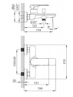 Cмеситель для ванны Creavit Faye FY2500 цвет Хром