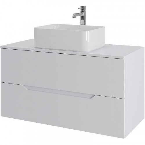 Тумба с раковиной Orange Line 100 Li-100TuwMDF+B02-460W подвесная Белая матовая