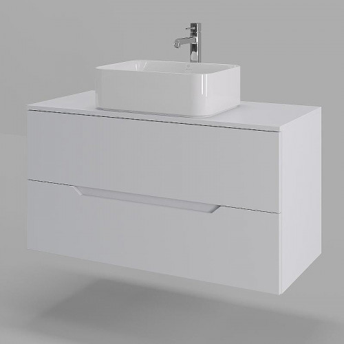 Тумба с раковиной Orange Line 100 Li-100TuwMDF+B02-460W подвесная Белая матовая