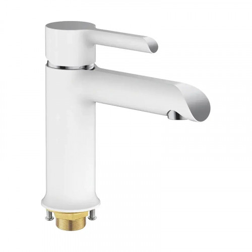 Смеситель для раковины Shevanik S6001F цвет Белый Хром