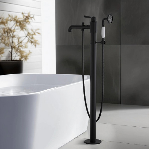 Смеситель для ванны Aquatek Классик AQ1545MB Черный матовый латунь на пол