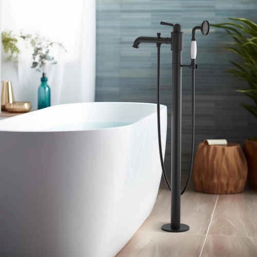 Смеситель для ванны Aquatek Классик AQ1545MB Черный матовый латунь на пол