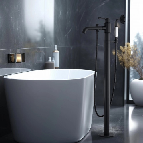 Смеситель для ванны Aquatek Классик AQ1545MB Черный матовый латунь на пол