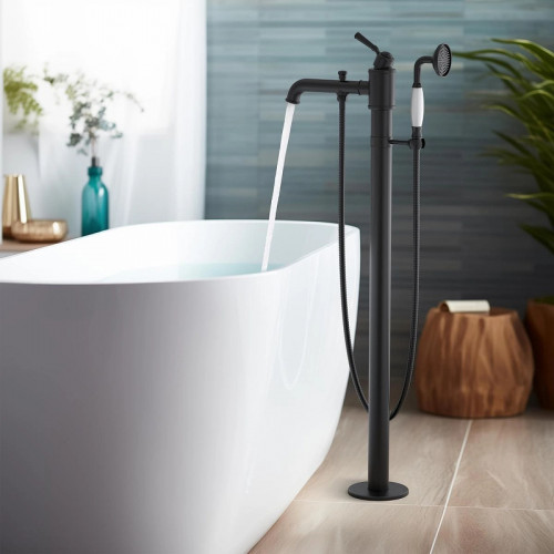 Смеситель для ванны Aquatek Классик AQ1545MB Черный матовый латунь на пол