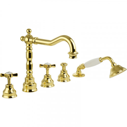 Смеситель на борт ванны Migliore Princeton 19376 Золото латунь