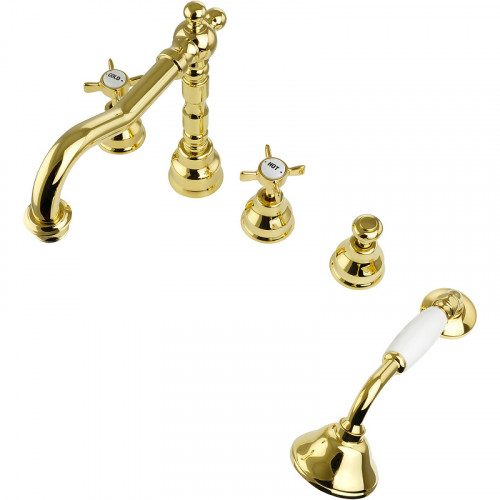 Смеситель на борт ванны Migliore Princeton 19376 Золото латунь